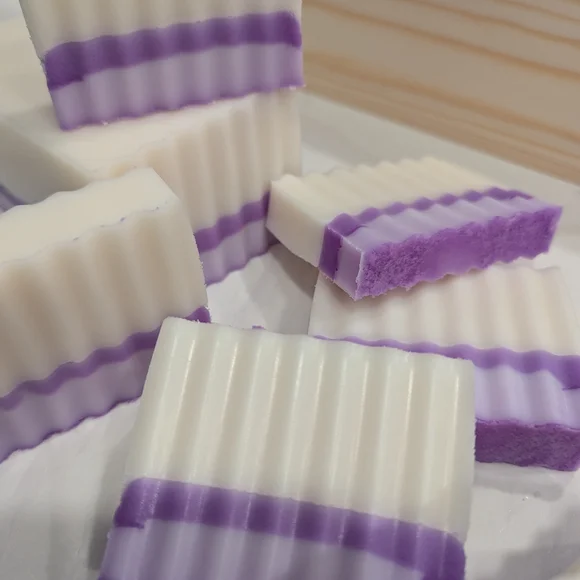 Handmade Goats Milk Soap Layered With Coconut Oil Cherry Blossom - Picture 1 of 2